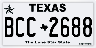 TX license plate BCC2688