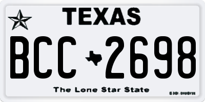 TX license plate BCC2698