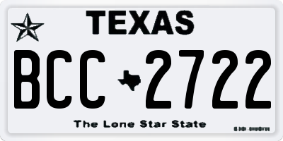 TX license plate BCC2722