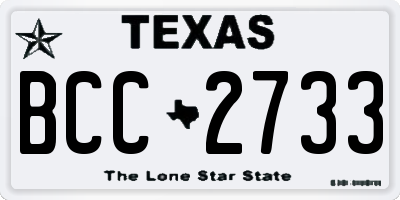 TX license plate BCC2733