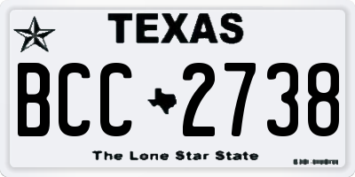 TX license plate BCC2738