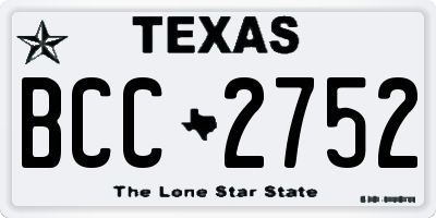 TX license plate BCC2752