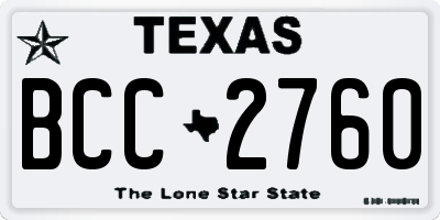 TX license plate BCC2760