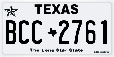 TX license plate BCC2761