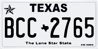 TX license plate BCC2765