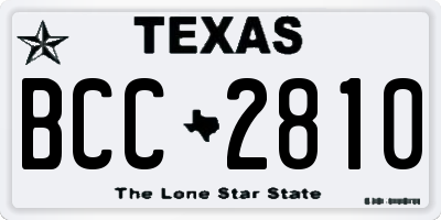 TX license plate BCC2810