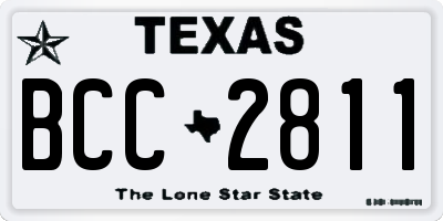 TX license plate BCC2811