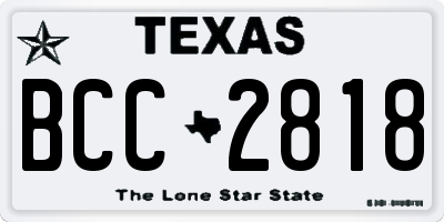 TX license plate BCC2818
