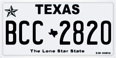TX license plate BCC2820