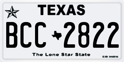TX license plate BCC2822
