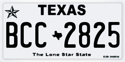 TX license plate BCC2825