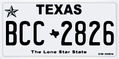 TX license plate BCC2826