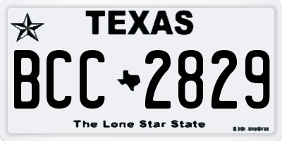 TX license plate BCC2829