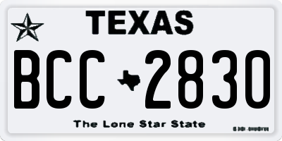 TX license plate BCC2830