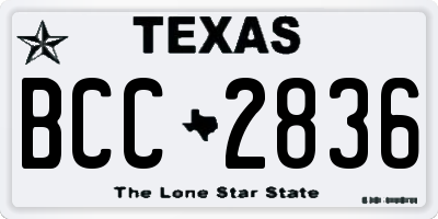 TX license plate BCC2836