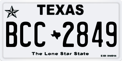 TX license plate BCC2849