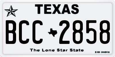 TX license plate BCC2858