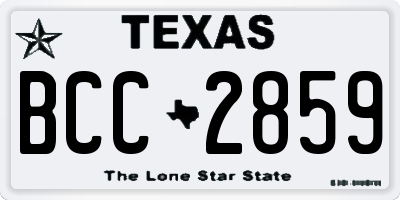 TX license plate BCC2859