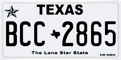 TX license plate BCC2865