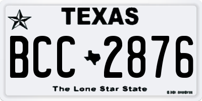 TX license plate BCC2876