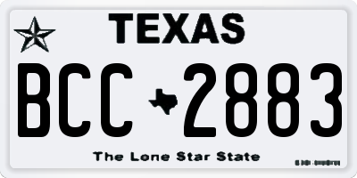 TX license plate BCC2883