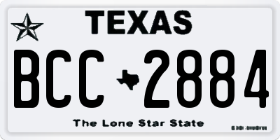 TX license plate BCC2884