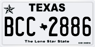 TX license plate BCC2886