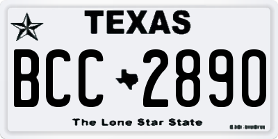 TX license plate BCC2890