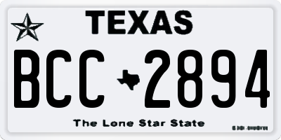 TX license plate BCC2894