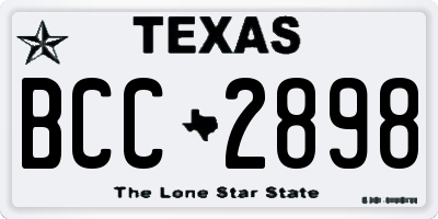 TX license plate BCC2898
