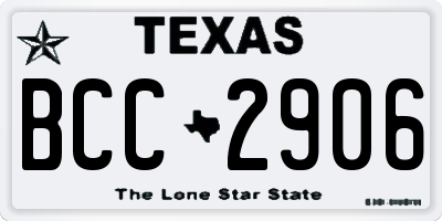 TX license plate BCC2906