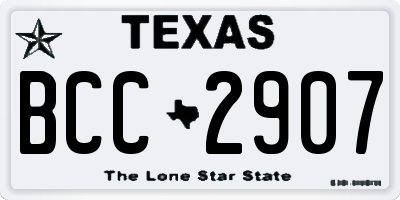 TX license plate BCC2907