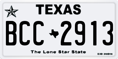 TX license plate BCC2913