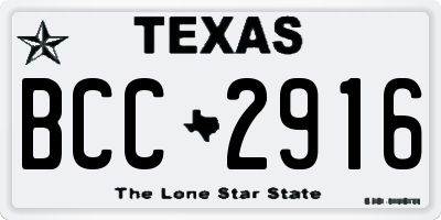 TX license plate BCC2916