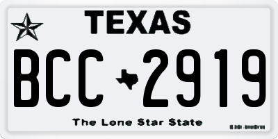 TX license plate BCC2919