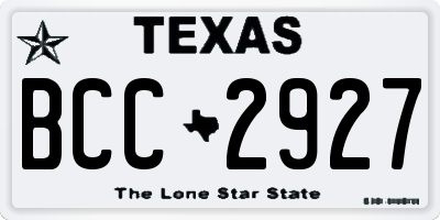 TX license plate BCC2927