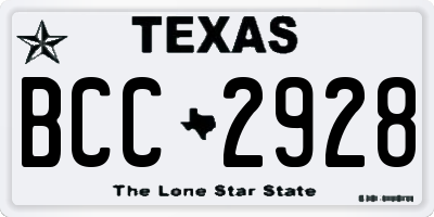 TX license plate BCC2928