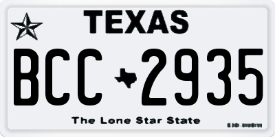 TX license plate BCC2935