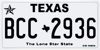 TX license plate BCC2936