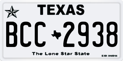 TX license plate BCC2938