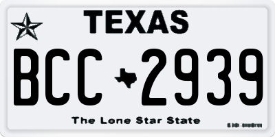 TX license plate BCC2939