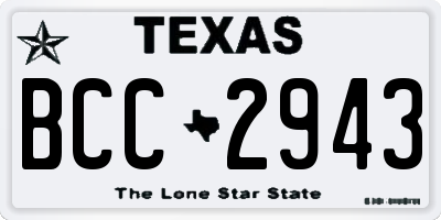 TX license plate BCC2943