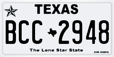 TX license plate BCC2948