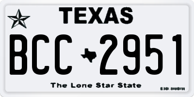 TX license plate BCC2951