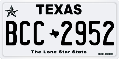 TX license plate BCC2952