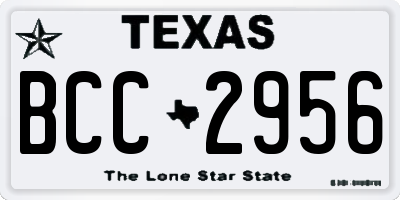 TX license plate BCC2956