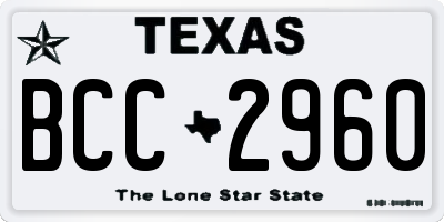 TX license plate BCC2960