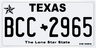 TX license plate BCC2965