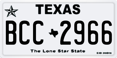 TX license plate BCC2966