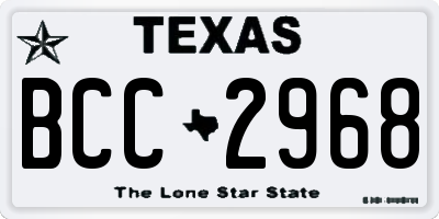TX license plate BCC2968